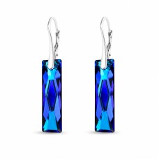 Sudraba auskari „Delukss (Bermuda Blue)“ ar Swarovski™ kristāliem