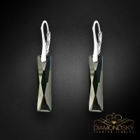 Sudraba auskari "Delukss (Jet)" ar Swarovski™ kristāliem