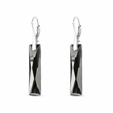 Sudraba auskari „Delukss (Jet)“ ar Swarovski™ kristāliem