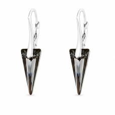 Sudraba auskari „Dzelonis (Silver Night)“ ar Swarovski® kristāliem
