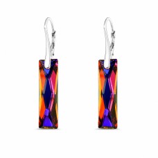 Sudraba auskari „Delukss (Volcano)“ ar Swarovski™ kristāliem