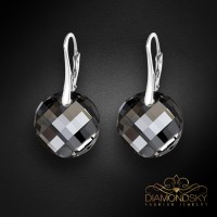Sudraba auskari "Mēness (Silver Night)" ar Swarovski™ kristāliem