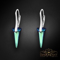 Sudraba auskari "Smaile (Bermuda Blue)" ar Swarovski™ kristāliem