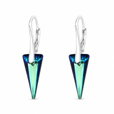 Sudraba auskari „Dzelonis (Bermuda Blue)“ ar Swarovski® kristāliem