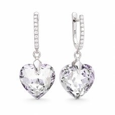 Sudraba auskari „Iemīlējusies Sirds III R“ ar Swarovski™ kristāliem