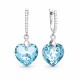 Sudraba auskari „Iemīlējusies Sirds III R (Aquamarine Blue)“ ar Swarovski® kristāliem