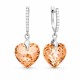 Sudraba auskari „Iemīlējusies Sirds III R (Colorado Topaz)“ ar Swarovski® kristāliem