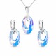 Sudraba komplekts „Helios (Aurora Borealis)“ ar Swarovski® kristāliem