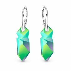 Sudraba auskari „Kaputt (Scarabaeus Green)“ ar Swarovski™ kristāliem