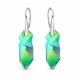Sudraba auskari „Kaputt (Scarabaeus Green)“ ar Swarovski™ kristāliem