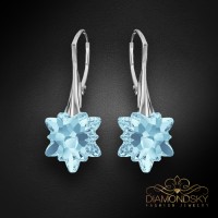 Sudraba auskari "Edelveiss (Aquamarine)" ar Swarovski™ kristāliem