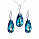 Sudraba komplekts „Varavīksnes Kaskāde (Bermuda Blue)“ ar Swarovski® kristāliem
