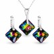 Sudraba komplekts sievietēm „Vizuļošana (Vitrail Medium)“ ar Swarovski® kristāliem