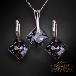 Sudraba komplekts "Mirdzums (Silver Night)" ar Swarovski™ kristāliem