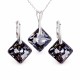 Sudraba komplekts sievietēm „Vizuļošana (Silver Night)“ ar Swarovski® kristāliem