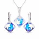 Sudraba komplekts sievietēm „Vizuļošana (Blue Aurora Borealis)“ ar Swarovski® kristāliem