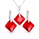 Sudraba komplekts sievietēm „Vizuļošana (Light Siam)“ ar Swarovski® kristāliem