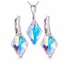 Sudraba komplekts „Rombs (Aurora Borealis)“ ar Swarovski® kristāliem