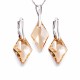 Sudraba komplekts „Rombs (Golden Shadow)“ ar Swarovski® kristāliem