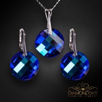 Sudraba komplekts "Mēness (Bermuda Blue)" ar Swarovski™ kristāliem