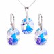 Sudraba komplekts sievietēm „Atspulgs (Aurora Borealis)“ ar Swarovski® kristāliem