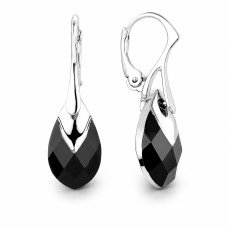 Sudraba auskari „Baroks II (Jet Light Chrome)“ ar Swarovski® kristāliem