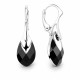 Sudraba auskari „Baroks II (Jet Light Chrome)“ ar Swarovski® kristāliem