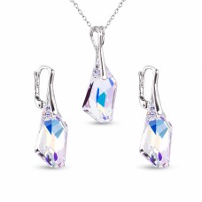 Sidabrinis papuošalų rinkinys moterims „Hyperborea (Aurora Borealis)“ su Swarovski® kristalais