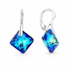 Sudraba auskari „Vizuļošana (Bermuda Blue)“ ar Swarovski® kristāliem