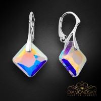 Sudraba auskari "Mirdzums (Aurora Borealis)" ar Swarovski™ kristāliem