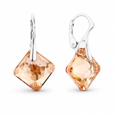 Sudraba auskari „Vizuļošana (Golden Shadow)“ ar Swarovski® kristāliem