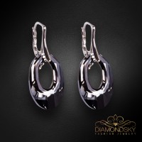 Sudraba auskari "Helios (Silver Night)" ar Swarovski™ kristāliem
