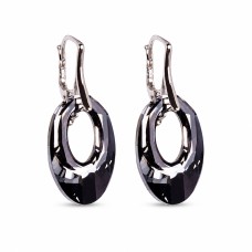 Sudraba auskari „Helios (Silver Night)“ ar Swarovski™ kristāliem