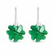Sudraba auskari „Āboliņš (Emerald)“ ar Swarovski® kristāliem