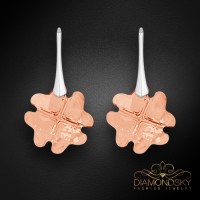 Sudraba auskari "Āboliņš (Golden Shadow)" ar Swarovski™ kristāliem