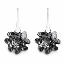 Sudraba auskari „Āboliņš (Silver Night)“ ar Swarovski® kristāliem