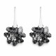 Sudraba auskari „Āboliņš (Silver Night)“ ar Swarovski® kristāliem