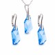 Sudraba komplekts „Hiporboreja (Aquamarine Blue)“ ar Swarovski™ kristāliem
