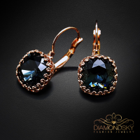 Auskari "Vintāžš V (Graphite)" ar Swarovski™ kristāliem