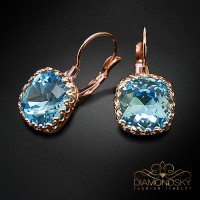 Auskari "Vintāžš V (Aquamarine Blue)" ar Swarovski™ kristāliem