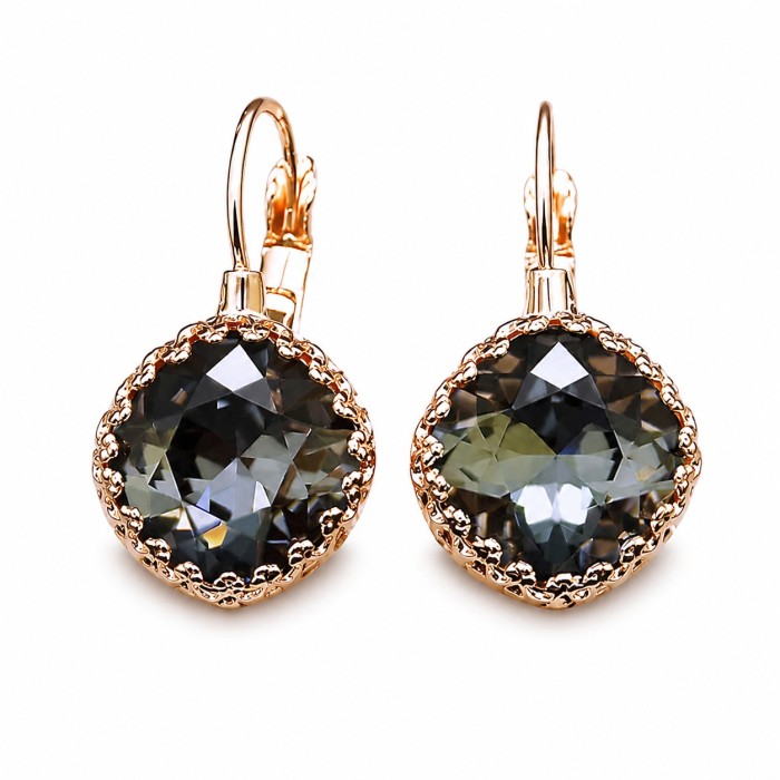 Auskari „Vintage IV (Silver Night)“ ar Swarovski® kristāliem