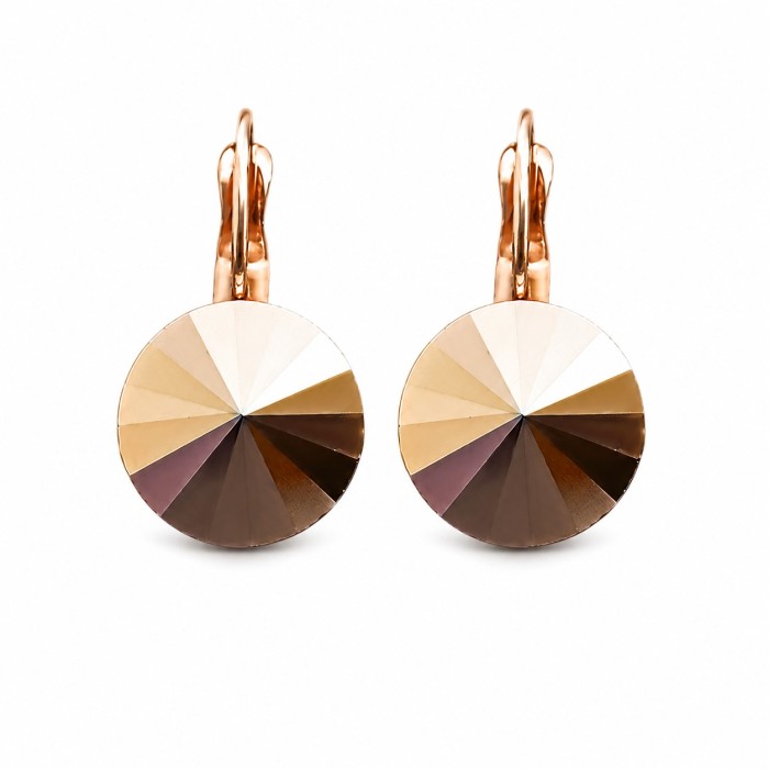Auskari „Klaris II (Rose Gold)“ ar Swarovski™ kristāliem