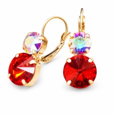Auskari „Klaris VIII (Light Siam / AB)“ ar Swarovski™ kristāliem