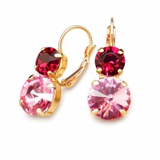 Auskari „Klaris VIII (Light Rose / Ruby)“ ar Swarovski™ kristāliem