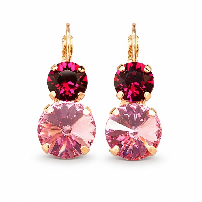 Auskari „Klaris VIII (Light Rose / Ruby)“ ar Swarovski® kristāliem