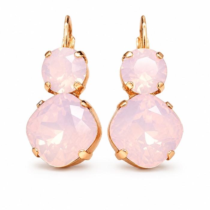 Auskari „Apžilbinošs Mirdzums VI (Rose Water Opal)“ ar Swarovski® kristāliem