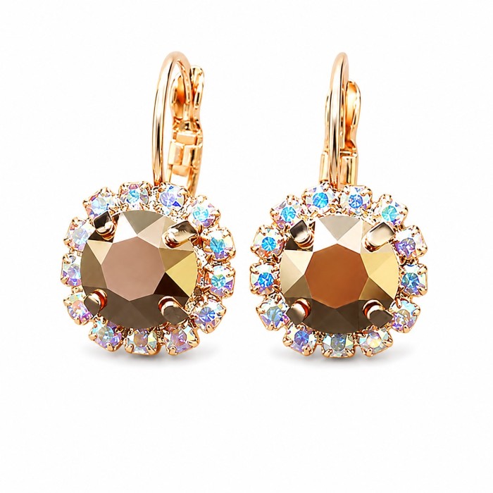 Auskari „Krāšņums II (Rose Gold)“ ar Swarovski® kristāliem