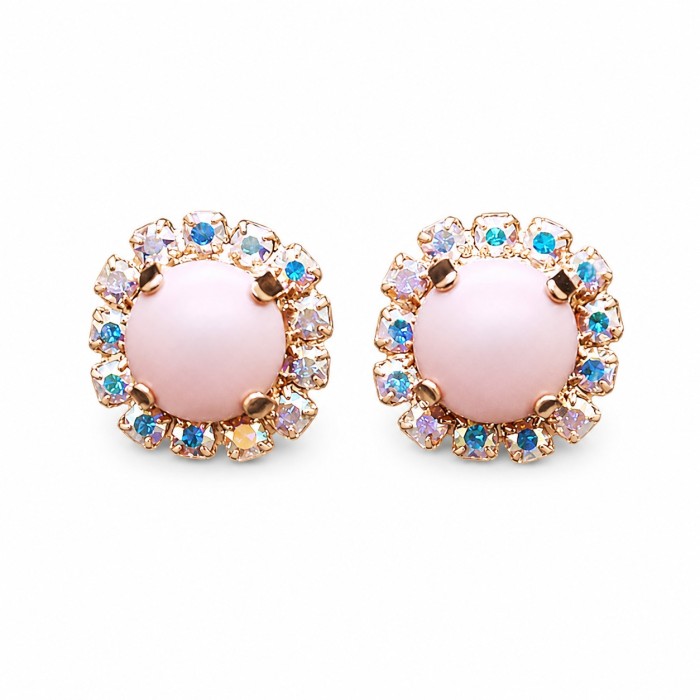 Auskari „Dvēseles Spogulis II (Pastel Rose)“ ar Swarovski® kristāliem