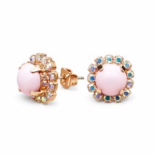 Auskari „Dvēseles Spogulis II (Pastel Rose)“ ar Swarovski™ kristāliem