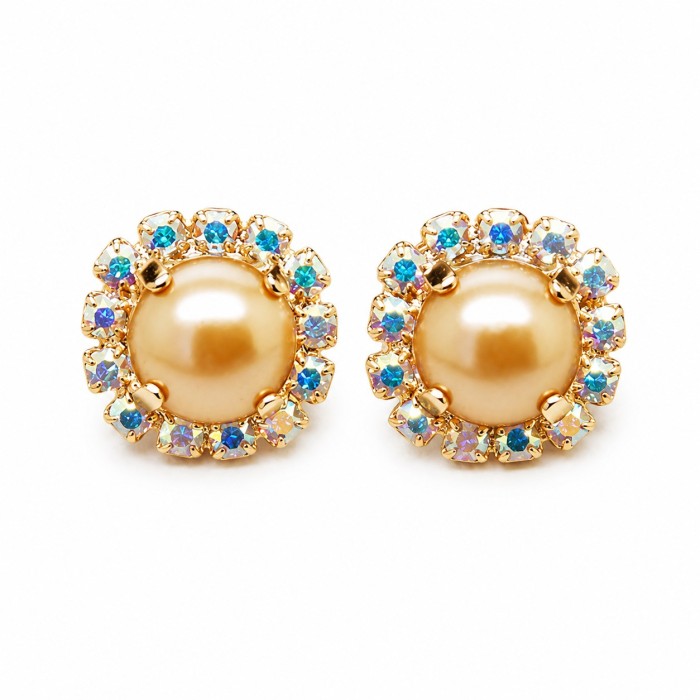 Auskari „Sirds spogulis II (Rose Gold)“ ar Swarovski® kristāliem